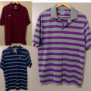 Mens Under Armour loose fit polo bundle